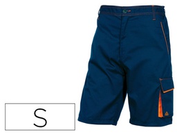 [M1BE2BMPT] PANTALON DE TRABAJO DELTAPLUS BERMUDA CINTURA AJUSTABLE 5 BOLSILLOS COLOR AZUL NARANJATALLA S