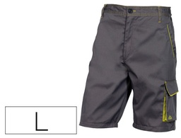 [M6BERGRGT] PANTALON DE TRABAJO DELTAPLUS BERMUDA CINTURA AJUSTABLE 5 BOLSILLOS COLOR GRIS VERDE TALLA L