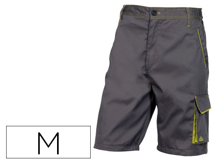[M1BE2GRTM] PANTALON DE TRABAJO DELTAPLUS BERMUDA CINTURA AJUSTABLE 5 BOLSILLOS COLOR GRIS TALLA M