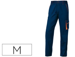 [M6PANBMTM] PANTALON DE TRABAJO DELTAPLUS CINTURA AJUSTABLE 5 BOLSILLOS COLOR AZUL NARANJA TALLA M