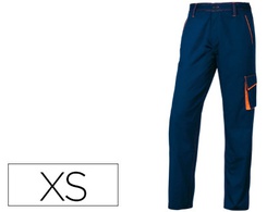 [M6PANBMTPT] PANTALON DE TRABAJO DELTAPLUS CINTURA AJUSTABLE 5 BOLSILLOS COLOR AZUL NARANJA TALLA XS