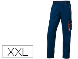 [M6PANBMXX] PANTALON DE TRABAJO DELTAPLUS CINTURA AJUSTABLE 5 BOLSILLOS COLOR AZUL NARANJA TALLA XXL