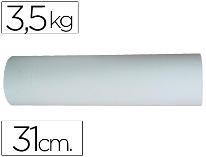 [31 CM] PAPEL BLANCO BOBINA ANCHO 31 CM LONGITUD 250 MT GRAMAJE 50 GR PESO 3,5 KG