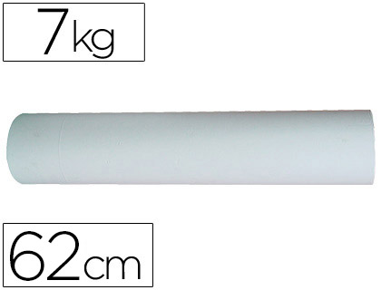 [62 CM] PAPEL BLANCO BOBINA ANCHO 62 CM LONGITUD 250 MT GRAMAJE 50 GR PESO 7 KG