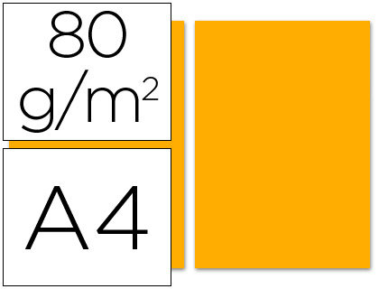 [PC51] PAPEL COLOR LIDERPAPEL A4 80GR NARANJA PAQUETE DE 100 HOJAS