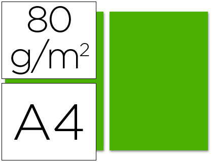 [PC61] PAPEL COLOR LIDERPAPEL A4 80GR VERDE INTENSO PAQUETE DE 100 HOJAS