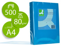 [KF01428] PAPEL COLOR Q-CONNECT DIN A4 80GR AZUL INTENSO PAQUETE DE 500 HOJAS