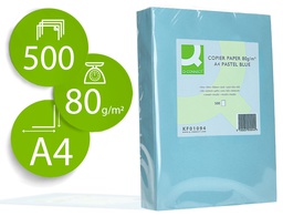 [KF01094] PAPEL COLOR Q-CONNECT DIN A4 80GR CELESTE PAQUETE DE 500 HOJAS