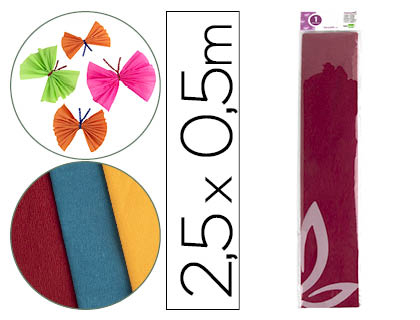 [CP05] PAPEL CRESPON LIDERPAPEL 50 CM X 2.5M 34G/M2 BURDEOS