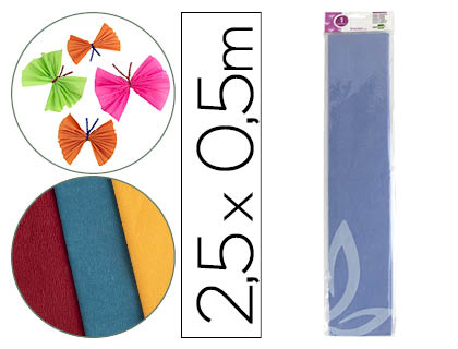[CP10] PAPEL CRESPON LIDERPAPEL 50 CM X 2.5M 34G/M2 CELESTE