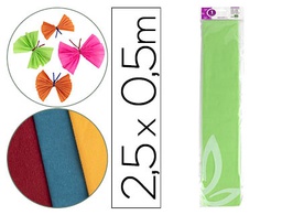 [CP13] PAPEL CRESPON LIDERPAPEL 50 CM X 2.5M 34G/M2 VERDE CLARO