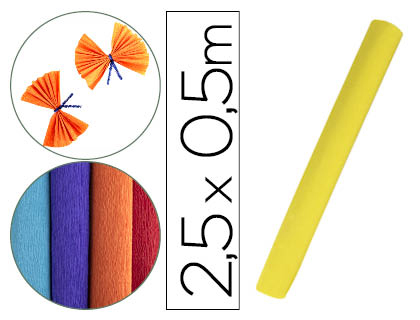 [CP31] PAPEL CRESPON LIDERPAPEL ROLLO DE 50 CM X 2,5 M 85G/M2 AMARILLO