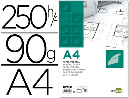 [PV02] PAPEL DIBUJO LIDERPAPEL 210X297MM 90G/M2 VEGETAL