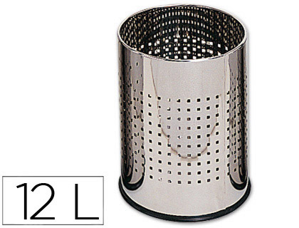 [KF15147] PAPELERA METALICA Q-CONNECT PERFORADA CROMADA 250X325 MM