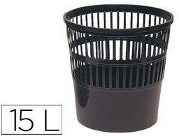 [KF15149] PAPELERA PLASTICO 119 NEGRA MEDIDA 27.5X27.5 CM