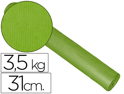 [KFC-P 31CM] PAPEL DE REGALO KRAFT LISO BOBINA ANCHO 31 CM PESO 3,5 KG GRAMAJE 60 GR COLOR PISTACHO