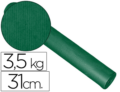 [KFC-V 31CM] PAPEL DE REGALO KRAFT LISO KFC BOBINA ANCHO 31 CM PESO 3,5 KG GRAMAJE 60 GR COLOR VERDE