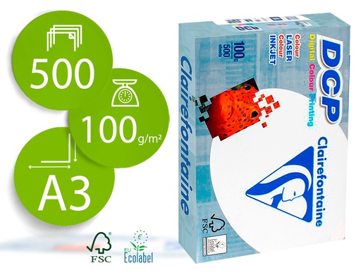 [1822C] PAPEL FOTOCOPIADORA CLAIREFONTAINE DIN A3 100 GRAMOS PAQUETE DE 500 HOJAS