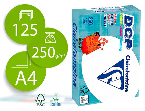 [1857C] PAPEL FOTOCOPIADORA CLAIREFONTAINE DIN A4 250 GRAMOS PAQUETE DE 125 HOJAS