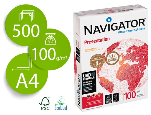 [NAV-100-A4] PAPEL FOTOCOPIADORA NAVIGATOR DIN A4 100 GRAMOS PAPEL MULTIUSO INK-JET Y LASER PAQUETE DE 500 HOJAS