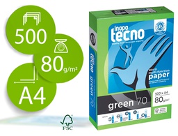 [248001] PAPEL FOTOCOPIADORA TECNO GREEN 100% RECICLADO DIN A4 80 GRAMOS PAQUETE DE 500 HOJAS