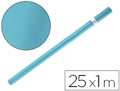 [PK26] PAPEL KRAFT LIDERPAPEL AZUL TURQUESA ROLLO 25X1 MT