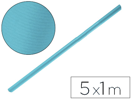 [PK41] PAPEL KRAFT LIDERPAPEL AZUL TURQUESA ROLLO 5X1 MT
