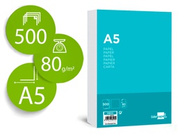 [PB02] PAPEL LIDERPAPEL A5 80G/M2 LISO PAQUETE DE 500 HOJAS