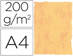 [2602] PAPEL PERGAMINO DIN A4 200 GR COLOR MARMOL AMARILLO PAQUETE DE 25 HOJAS