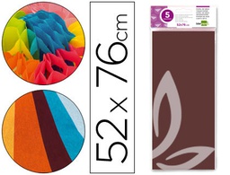 [SE07] PAPEL SEDA LIDERPAPEL 52X76CM 18G/M2 BOLSA DE 5 HOJAS MARRON