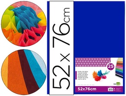 [SE20] PAPEL SEDA LIDERPAPEL AZUL 52X76 CM 18 GR -PAQUETE DE 25 HOJAS