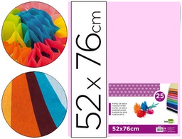[SE17] PAPEL SEDA LIDERPAPEL ROSA 52X76 CM 18 GR PAQUETE DE 25 HOJAS
