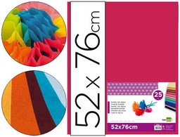 [SE19] PAPEL SEDA LIDERPAPEL ROSA FUERTE 52X76 CM 18 GR PAQUETE DE 25 HOJAS