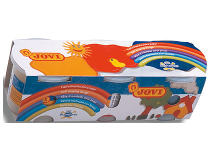[403 JOVI] PASTA JOVI BLANDIVER CAJA DE 3 BOTES AMARILLO/AZUL/ROJO