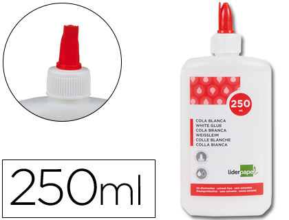 [PG03] PEGAMENTO COLA BLANCA LAVABLE LIDERPAPEL BOTE DE 250 ML