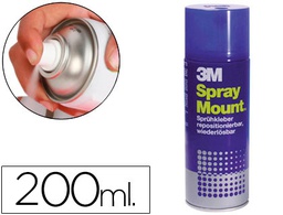 [YP208060506] PEGAMENTO 3M SPRAY MOUNT ADHESIVO REPOSICIONABLE POR TIEMPO LIMITADO BOTE DE 200 ML