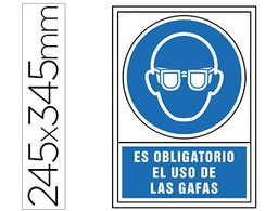 [4002] PICTOGRAMA SYSSA SEÑAL DE OBLIGACION ES OBLIGATORIO EL USO DE LAS GAFAS EN PVC 245X345 MM