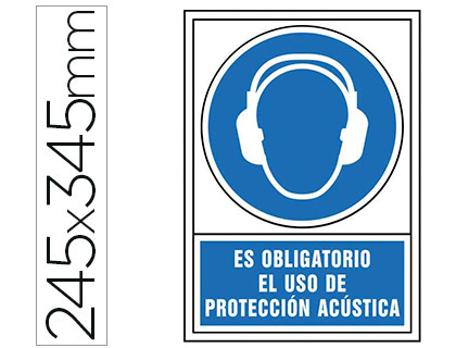 [4008] PICTOGRAMA SYSSA SEÑAL DE OBLIGACION ES OBLIGATORIO EL USO DE PROTECCION ACUSTICA EN PVC 245X345 MM