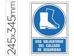 [4005] PICTOGRAMA SYSSA SEÑAL DE OBLIGACION USO OBLIGATORIO DEL CALZADO DE SEGURIDAD EN PVC 245X345 MM