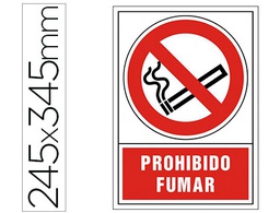 [3001 PICTO] PICTOGRAMA SYSSA SEÑAL DE PROHIBICION PROHIBIDO FUMAR EN PVC 245X345 MM