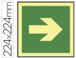 [9011F] PICTOGRAMA SYSSA SEÑAL DE VIA DE EVACUACION EN PVC FOTOLUMINISCENTE 210X210 MM