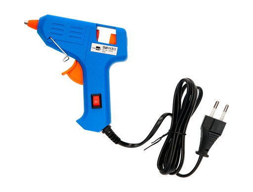 [PS01] PISTOLA TERMOFUSIBLE MINI LIDERPAPEL DE 25W CON GATILLO DISPENSADOR Y 2 BARRAS DE REPUESTO DE 7 MM DIAMETRO X 100 MM