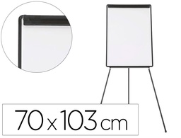 [KF04173] PIZARRA BLANCA Q-CONNECT CON TRIPODE 100X70 CM PARA CONVENCIONES SUPERFICIE LAMINADA MARCO NEGRO
