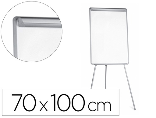 [KF04165] PIZARRA BLANCA Q-CONNECT CON TRIPODE 70X100 CM PARA CONVENCIONES SUPERFICIE LAMINADA ESCRITURA DIRECTA