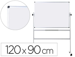 [KF03581] PIZARRA BLANCA Q-CONNECT DOBLE CARA MELAMINA MARCO DE ALUMINIO 120X90 CM GIRATORIA