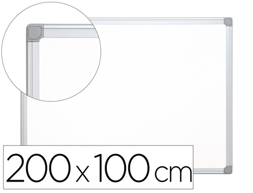 [KF03580] PIZARRA BLANCA Q-CONNECT LACADA MAGNETICA MARCO DE ALUMINIO 200X100 CM