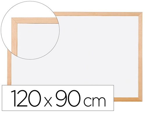 [KF03574] PIZARRA BLANCA Q-CONNECT LAMINADA MARCO DE MADERA 120X90 CM