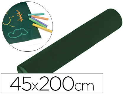 [PZ14] PIZARRA LIDERPAPEL PARA TIZA ADHESIVA ROLLO 45X200 CM COLOR NEGRO O VERDE