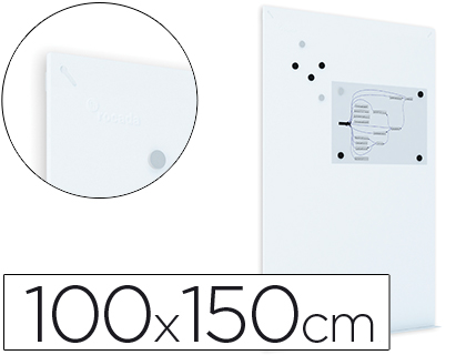 [6421R] PIZARRA ROCADA MAGNETICA BLANCA CON SISTEMA SKI WHITEBOARD 100X150 CM