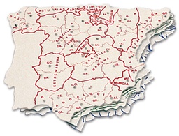 [151512 (ESCOLAR)] PLANTILLA LIDERPAPEL MAPA ESPAÑA PLASTICO 15X12,5 CM BOLSA DE 3 UNIDADES